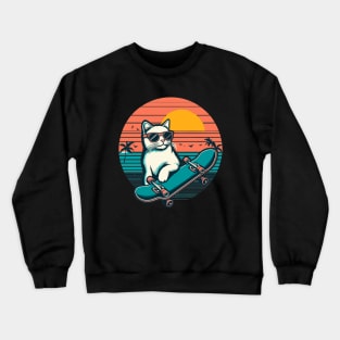 Cat Skateboard Crewneck Sweatshirt